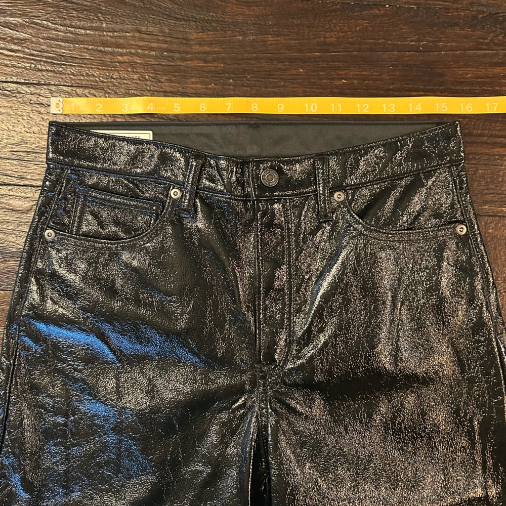 GAP Vintage Slim High Rise Black Faux Leather Straight Leg Women's Pants - Picture 10 of 10